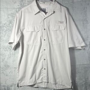 Bimini Bay Outfitters Light Gray Short Sleeved Button Up Size Large